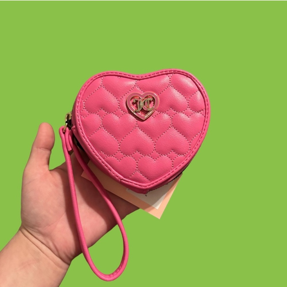 Juicy Couture Pink Heart Quilted Wristlet